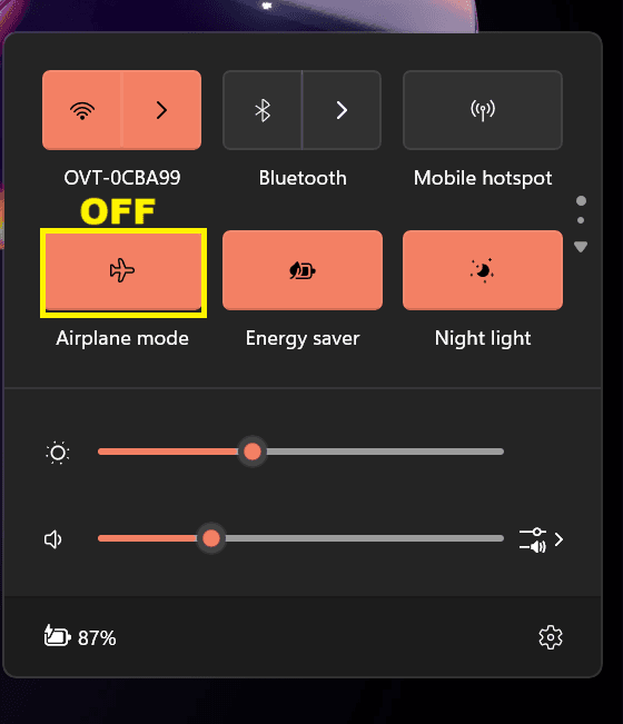 Check Airplane Mode and Wi-Fi Switch in Windows 10/11 to fix Wi-Fi Not Connecting / No Internet issue