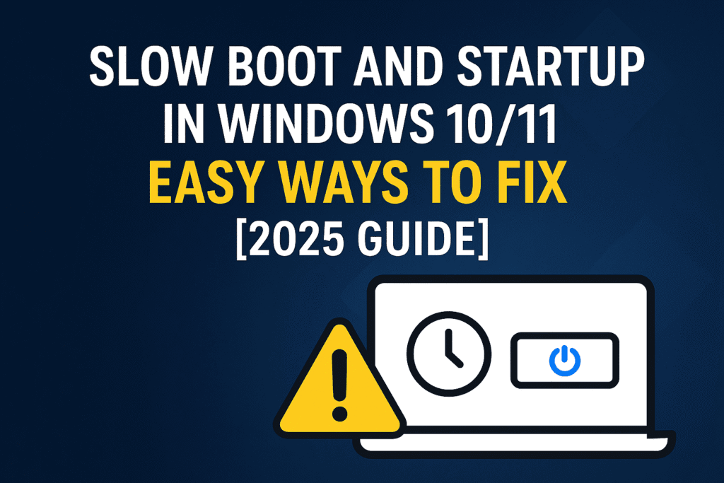 Slow boot and startup issue in Windows 10/11 with laptop showing loading screen