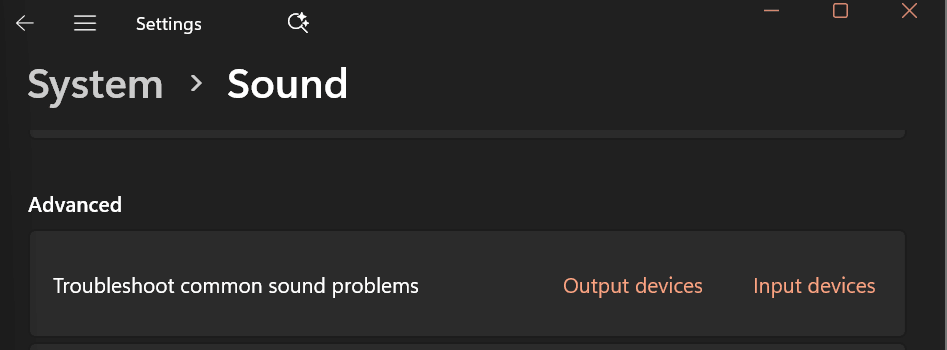 Running audio troubleshooter in Windows to fix Sound Not Working