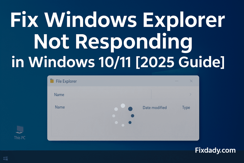 Windows Explorer not responding issue in Windows 10 and Windows 11 with step-by-step fix