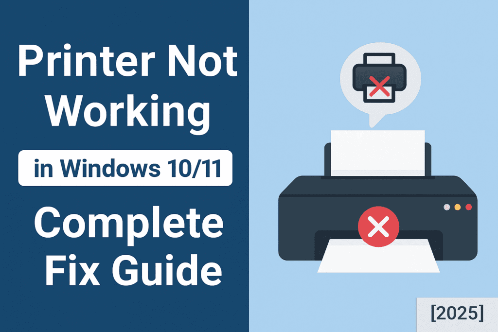 Printer not working error on a Windows 10 computer