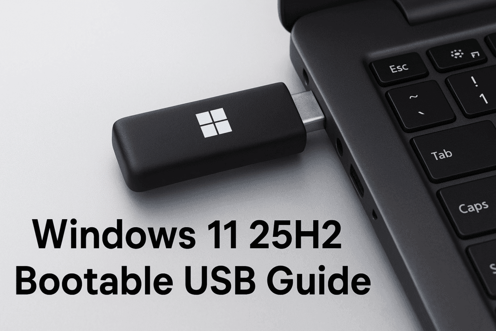 Create Windows 11 25H2 bootable USB drive using Rufus, Media Creation Tool, or PowerShell
